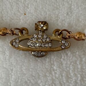 Vivienne Westwood Gold and Silver Crystal Pearl Chocker Necklace